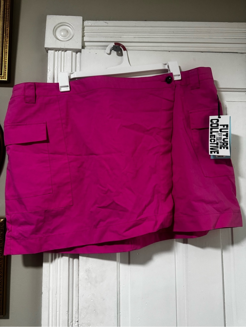 Future Collective Women's Hot Pink Cargo Mini Skirt